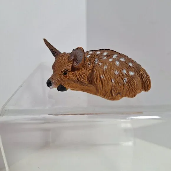 AAA White Tailed Deer Fawn 2.5" Miniature Figurine Animal Brown PVC Baby - Picture 9 of 11